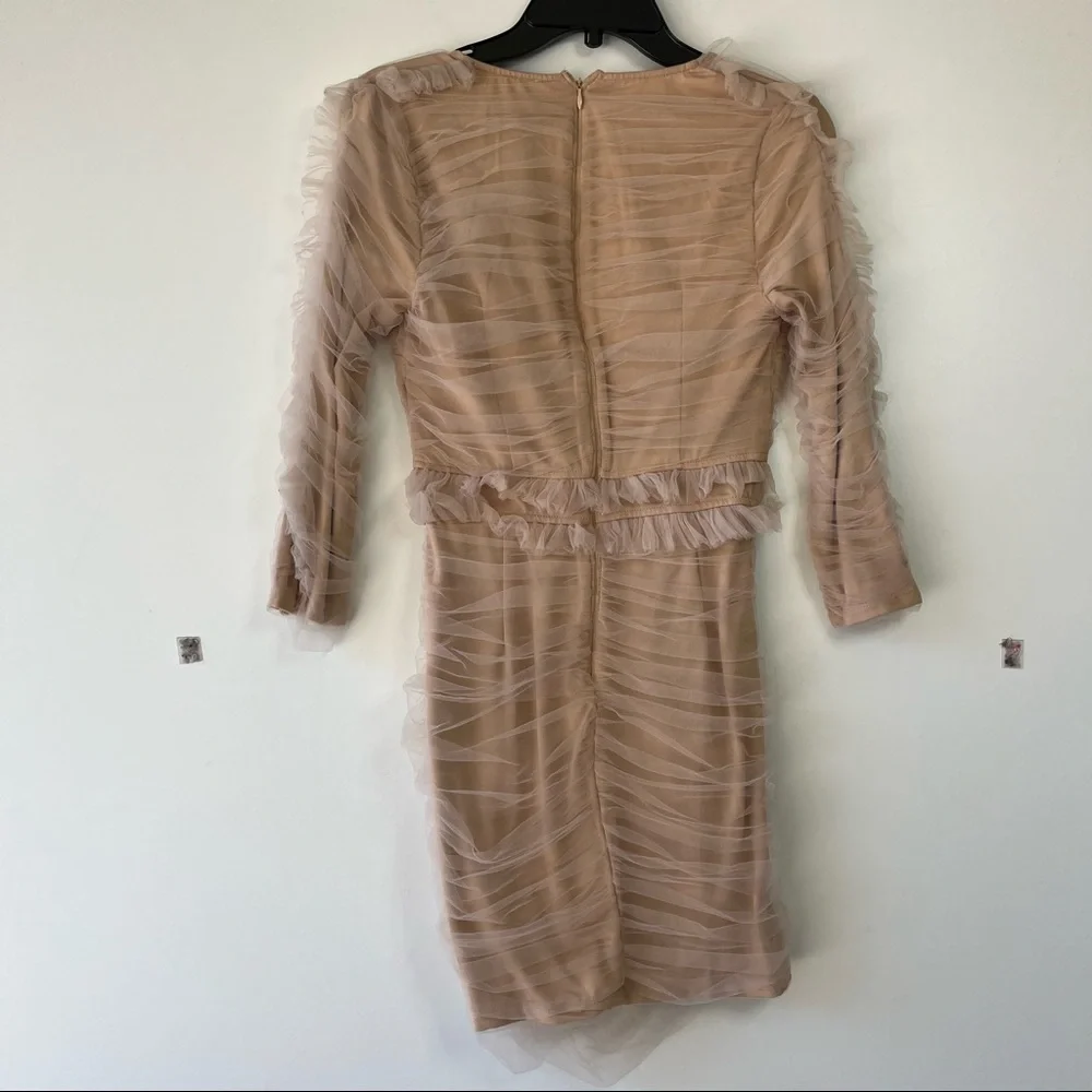 Zie LA Boutique mesh overlay v-neck bodycon dress - Picture 3 of 4